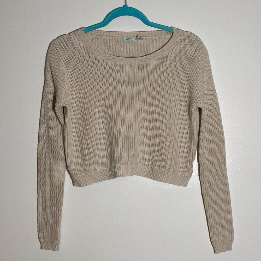 Kimchi Blue/Urban Outfitters Cream Ribbed Crew‎ Neck Sweater